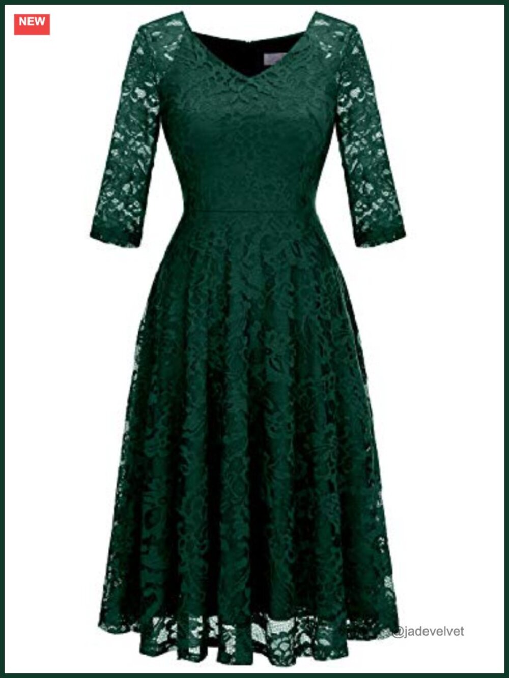 Long Sleeve Lace A-Line Formal Wedding Guest Dress
